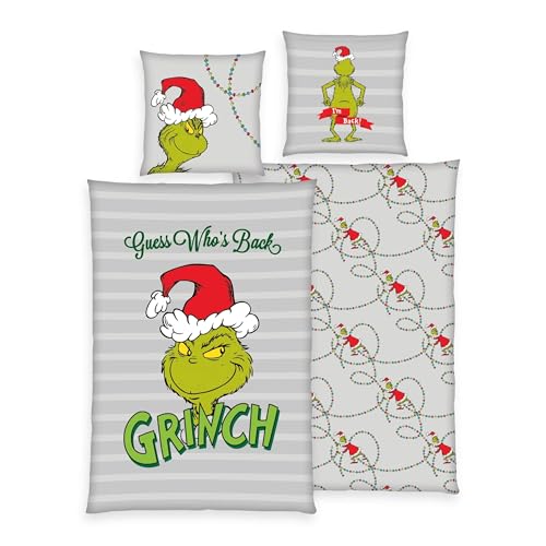 Grinch Bettwäsche Set 2-teilig - Deckenbezug 135x200 Kissenbezug...