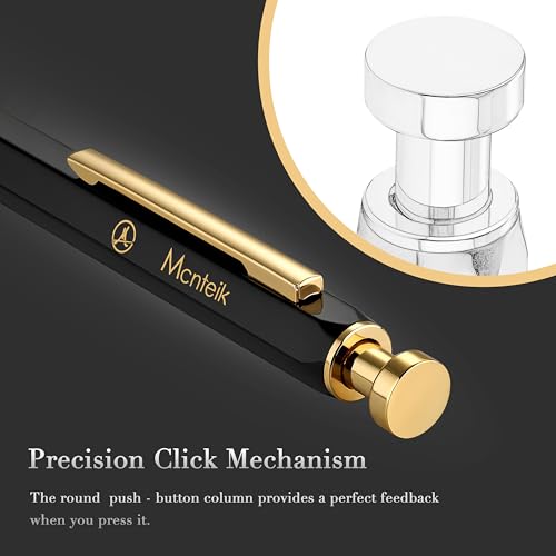MCNTEIK Caneta preta com acabamento em ouro 24K, acabamento em laca fina, conjunto requintado de pre