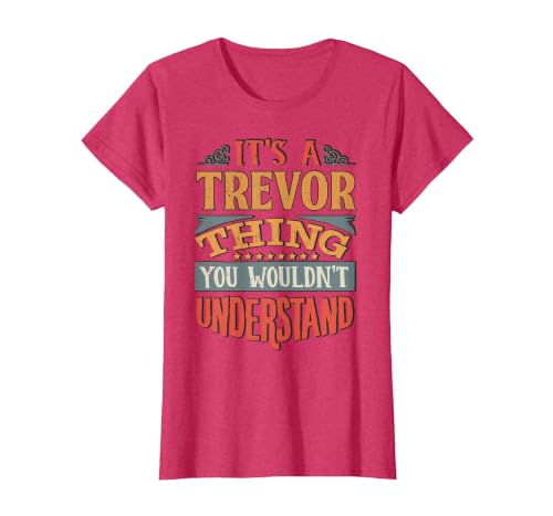 Trevor Name T-Shirt, Women, Red Heather, 3X-Large