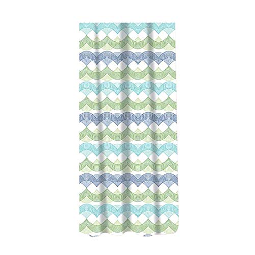 Sabichi Waves PEVA Duschvorhang - 180 x 180 cm (71 x 71 Zoll) - Wellen Gemustert - Mehrfarbiger Duschvorhang - Schimmelresistent - Leicht zu reinigen - BPA-frei - Inklusive 12 Kunststoffhaken