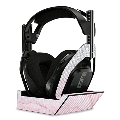 Image of MightySkins Carbon Fiber Skin Compatible with Astro A50 Wireless Headphones + Base Station (Gen 4) - Girly Marble Dazzle | Protective, Durable Textured Carbon Fiber Finish | Easy to Apply