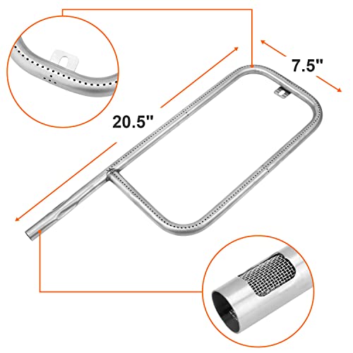 Image of DELSbbq 7583 Cast Iron Grate and 41862 Grill Burner for Weber Q200 Q220 Q2000 Q2200 396000 396001 566002 53060001 Grills, Replacement Parts for Weber 7645, 41862