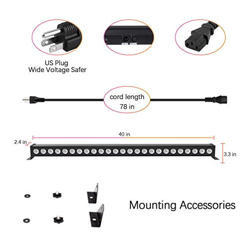 Stage Light Bar, 72W 24Leds Rgb Dj Lights Bar, 3 In 1 Wash Light Bar, Wall Washer Light With Dmx Control Autoplay Sound Activated For Christmas Wedding Church Stage Lighting(40 Inches) #TOP5