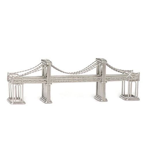 City-Souvenirs Steel Wire Model Brooklyn Bridge Authentic Architecture Replica Statue, Card Holder and Award