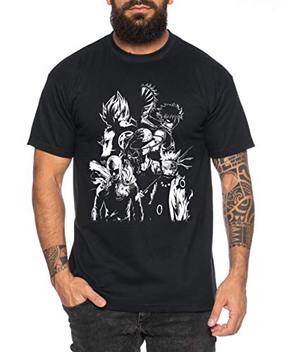 Heroes One Manga T-Shirt pour Homme Anime Piece, Farbe2:Noir, Größe2:Medium