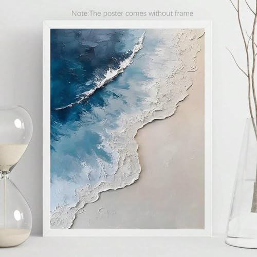 Art mural paysage marin acrylique 30x45cm avec cadre