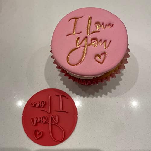 rhinogon I Love You Heart Valentines Day Cookie Stamp Fondant Embosser 6cm (2.36 inches) Made in the UK for Baking, Cooking, Fondant, Icing, Cupcake, Cookie, Cake, Biscuits, Decoration