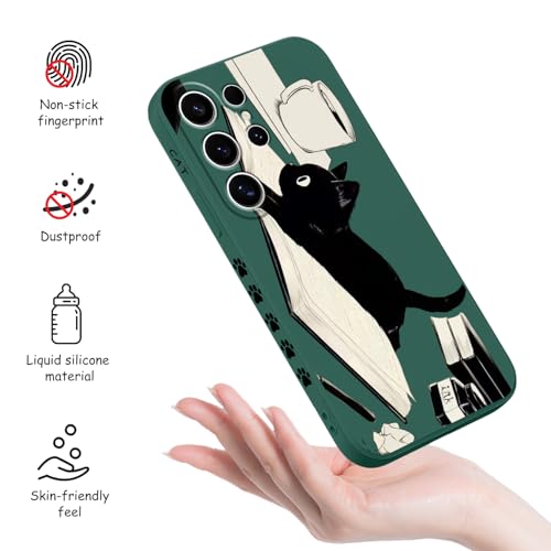 Coque Samsung S25 Ultra originale légère - Motif chat vert - 4