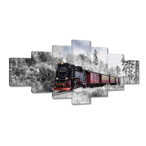 Peinture imprimée sur toile train en paysage d'hiver 210x100 cm H8402Z