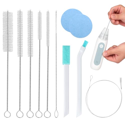 BUSOHA Straw Cleaner Brush kit for Baby Nose Sucker - 11 Piece Straw Cleaner for Nasal Aspirator All‑Angle Infant Nasal Aspirator Cleaning Set Deep Cleans Baby Nose Bulb & Tubing