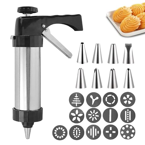 La Mejor comparativa de Pistola reposteria - los más vendidos. 35 SONAXO Prensa de Galletas, Kit de Pistola de Galletas para repostería de Acero Inoxidable, Utensilios de Cocina para Hornear, para decoración de Tartas y Galletas