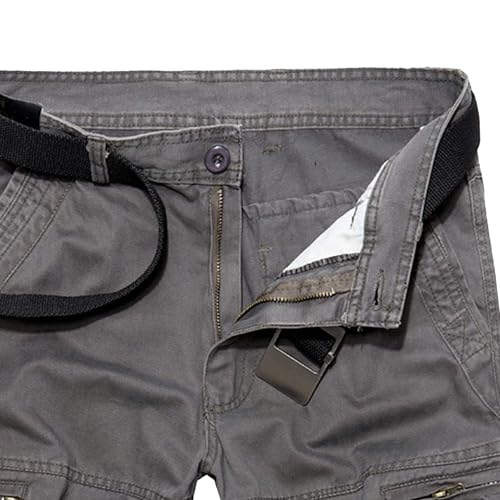 Shorts casuales de algodón para hombre con múltiples bolsillos miniatura 6
