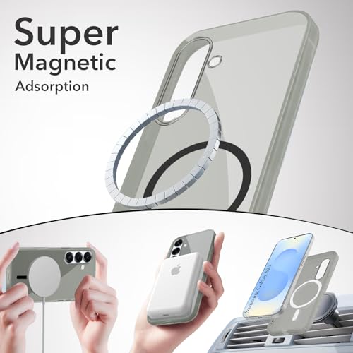 Image of Jkobi Lifetime Anti-Yellow MagSafe Compatible Clear Back Cover Case for Samsung Galaxy S25 (Sleek Hard Crystal | Shockproof and Camera Protection)