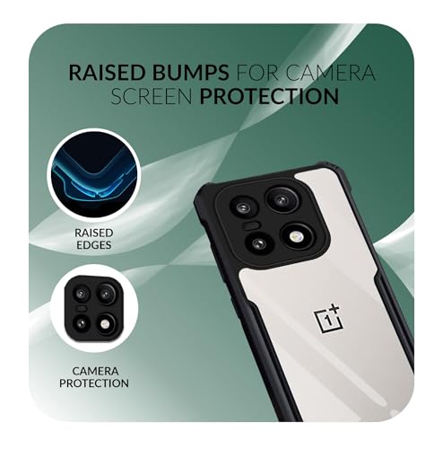 Image of Back Cover Case + Screen Protector for OnePlus 15 5G | Transparent & Black Mobile Phone Back Case Cover for 1 + OnePlus 15 | Camera Protection | One Plus 15 5G TPU & PC Black Back Case