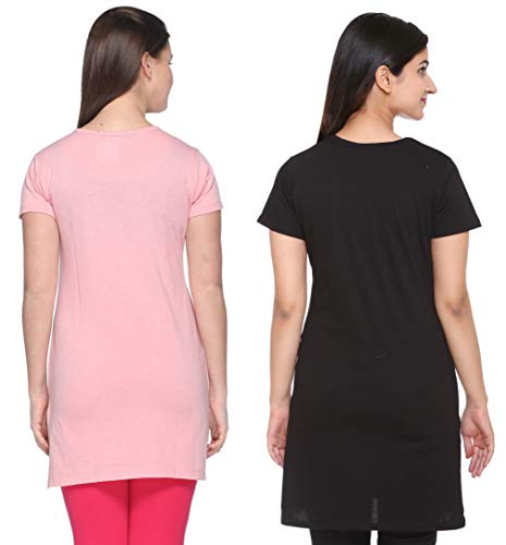 Image of In Love Women's Top (Pack of 2) (2CMTLPA770M1A8 XL Black & Pink X-Large)