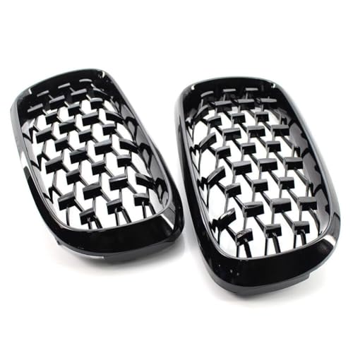 Aptliton Front Kidney Grille Pair for luxury car brand X5 F15 F85 / X6 F16 F86 2014+, Diamond Mesh Grille Guards, Black Front Bumper Exterior Replacement, Fits 51117294486 51117294485 - Meteor Bright