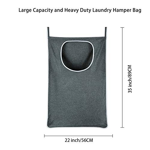 Kingsuslay Hanging Laundry Hamper, Over The Door Laundry Hamper And Hanging Laundry Bag, Extra Large Space Saving Hanging Hamper With 2 Types Hooks ( 35X 22Inch, Heather Grey) #TOP1