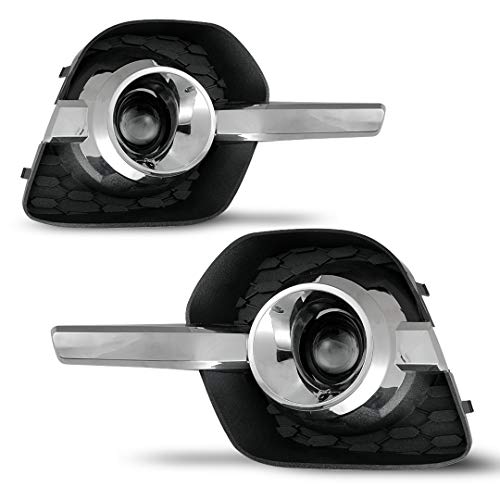 ROXX Fog Light Fit for 2010 2011 2012 2013 2014 2015 2016 Chevrolet Equinox, 2 PCS Bumper Driving Fog Light Assembly OE Style, with H11 12V 55W Bulb + Wiring Harness Kit + Switch(Clean Lens)