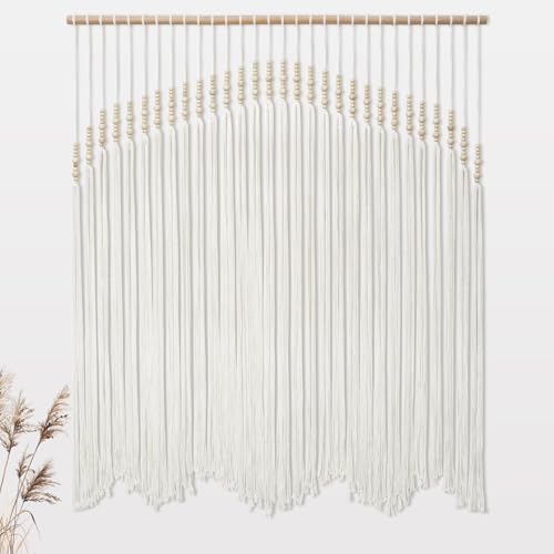 Betylifoy Large Macrame Wall Hanging Boho Wall Decor Beige Tassel
