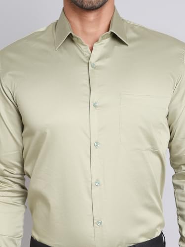 Image of Indian Needle Pista Men's Cotton Solid Formal Shirt. (Pista, XL)
