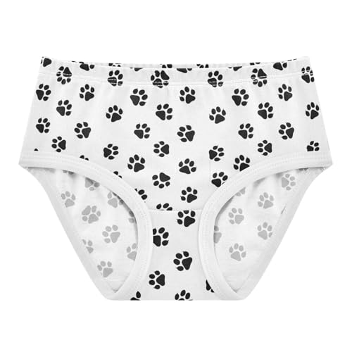 Girls Underwear Toddlers 2t Cotton Little Girl Panties Durable Briefs Undies Kids Black Dog Paw Prints White