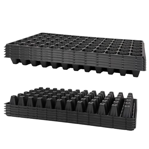 RooTrimmer 72 Cell Seed Trays Thick Durable 72 Cell Plug Tray Seedling Plastic Nursery Tray for 1020 Flat Germination (10-Pack 2111 1.81 Height Low)
