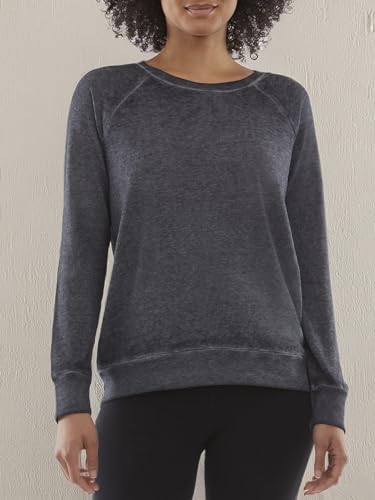 Image of Danskin Women's Long Sleeve Mineral Wash Pullover Top