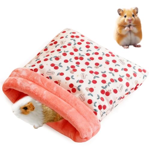 Ourdort Meerschweinchen Bett, Plüsch Meerschweinchen Bett, Kuschelhöhle, Waschbar,Winter,meerschweinchen Haus, Kleintierhaus für Chinchillas,Hamster, Igel,Frettchen,Bartagamen (Rosa)