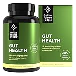 Gut Health Capsules with Probiotics, Prebiotics, Digestive Enzymes, Lactobacillus & Soothing Herbs - Vegan Gut Cleanse, Repair & Detox Supplement for Digestion - 120 Capsules, 30 Day Supply