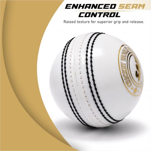 Image of CW Spin White Cricket Ball Water Proof |Practice Training Light Weight 115 Grams |Pack of 4