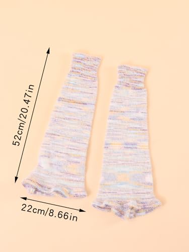 Image of WODECASA Girls Kawaii Leg Warmers Knitted Flared Leg Sleeves Goth Crochet Baggy Cuff Ankle Heap Socks
