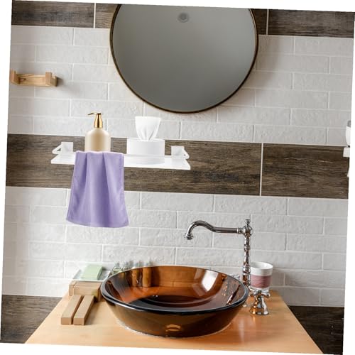 Étagère murale salle de bain blanche acrylique support suspendu sans perçage robuste - 3