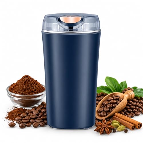 Image of Mini Electric Coffee Grinder & Spice Grinder, Portable Stainless Steel Coffee Bean Grinder Machine for Coffee Beans, Masala, Herbs, Nuts, Seeds & Dry Ingredients for Home Kitchen Use