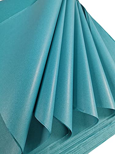 Papier de soie 50 cm x 75 cm 17 g/m² Turquoise 50 feuilles Cover