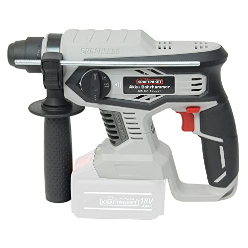 Dino KRAFTPAKET 18V-22 Bürstenloser Akku Bohrhammer SDS-plus (max. Schlagenergie 2.2 Joule, Bohrleistung: Beton: 22mm…