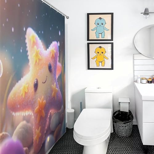 Rideau de douche imperméable Starpoisson en polyester pour éviter l'eau au sol - 3