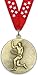 Médaille en métal personnalisable – Tennis masculin – Couleur or – 6,4 cm – Ruban inclus – Couleurs de ruban – Rouge/étoiles blanches