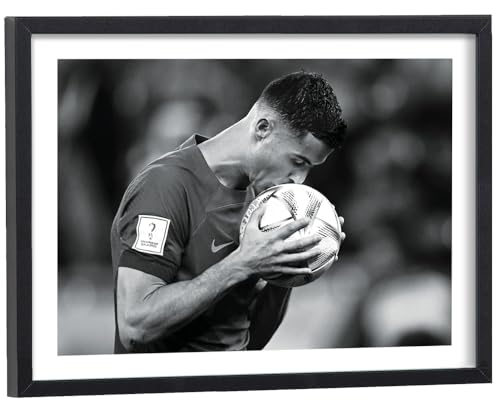 Tableau Cristiano Ronaldo cadre bois idée cadeau fan football ado