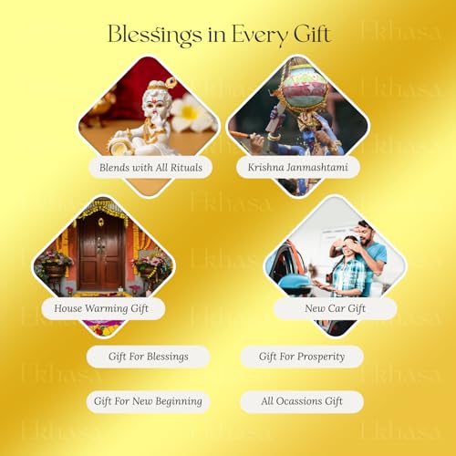Image of Ekhasa Bal Gopal Murti (8.5 cm) | Laddu Gopal Murti for Pooja Room | Resin Baby Krishna Idol for Home | Bal Krishna Idol | Sri Krishna Idols Gift | Makan Chor Idol