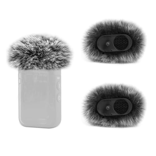 AUEFUDQ 2 Pièces Bonnette Micro Anti Vent Compatible avec DJI Mic 2 Lavalier sans Fil et OSMO Pocket 3 Créateur, Mousse Micro en Fourrure Filtre Anti Pop Professionel Adapté à DJI Mic 2