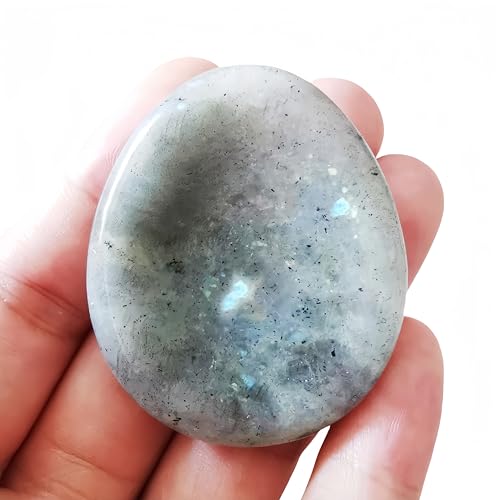 Bacatgem Natural Moonstone Water Drop Chakra Thumb Worry Stone,Stress Relax