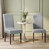VASAGLE Dining Chairs, Parsons Chairs with Removable Fabric Cover, High Back, for Dining Room Kitchen, Set of 2, Thick Seat, 22.8 x 18.9 x 39.4 Inches, Dove Gray UKDC152G01