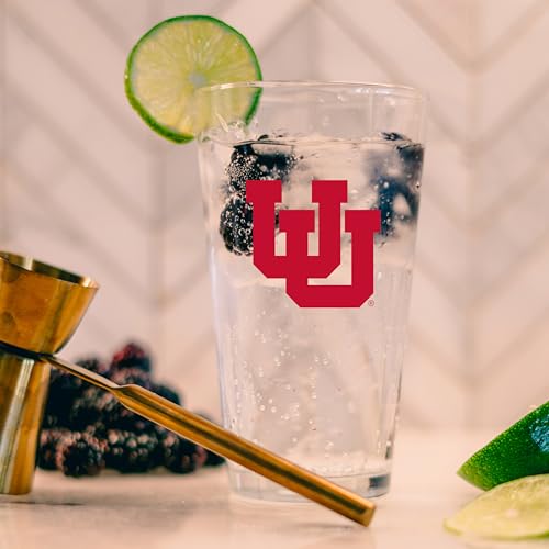 Image of Logo Brands NCAA 16 oz Pint Glass - Durable Glass With Bold Team Color- Chip-Resistant Rim Drinkware For Fans, Tailgates, Home Bars & Everyday Use