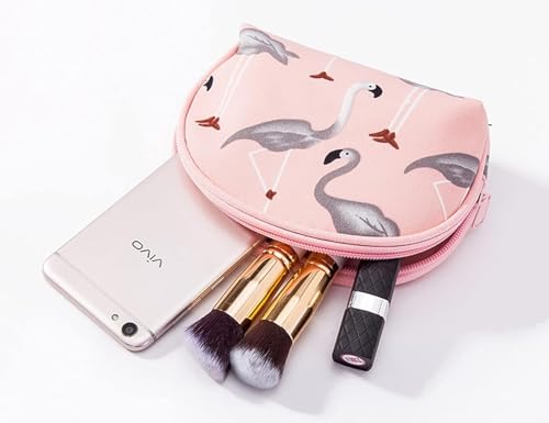 LATIQ MART 3 in 1 Cosmetic Vanity Flamingo Makeup Pouch Travel Organizer Toiletry Pouch for Women Zippered Transparent Portable Pouch Set, Large, Medium, Small 5 41cm7U6RUfL
