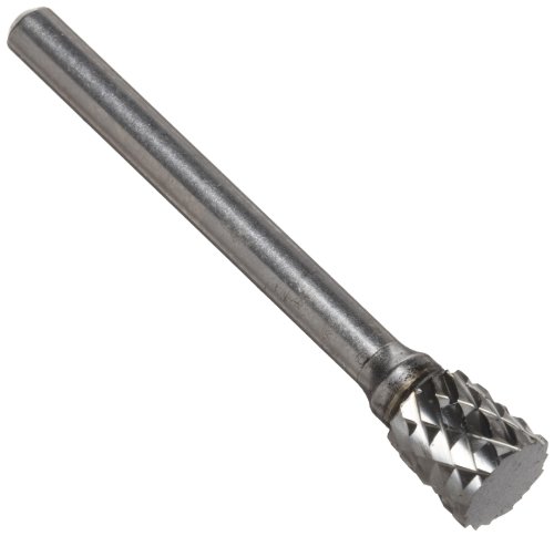 Image of Bassett SN-51 Taper Solid Carbide Bur, Uncoated (Bright) Finish, Double Cut, Plain End, 1 /8 inch Shank, 1 /4 inch Head Diameter, 1 /4 inch Head Length