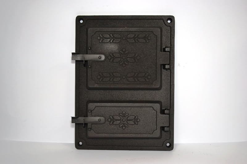 Euro Sezam - Puerta de horno de hierro fundido - Puerta gruesa del horno - Puerta para horno de pizza - Puerta DZ064-2 - 27,5x37,5 cm (Negro)