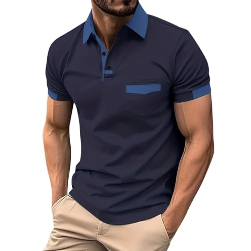 Polo homme respirant anti-transpiration avec poche et boutons d'été