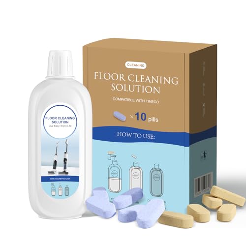 Nukisa 10 Bottles Compatible with Tineco Cleaning Solution 500ml Per Bottle Lavender Scents and Orange Scents Floor Cleaner Compatible with All Robot Vacuums with Mopping and Cordless Wet/Dry Vacuum