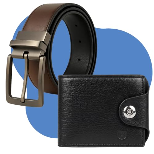 Cinto Masculino Dupla face + Carteira Couro Sintético Premium Social Elegante Ajustável 1,25m kit Presente homem pais Preto Lisa 125