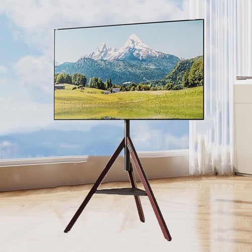 Support TV sur pied pivotant trépied pour TV incurvée et plate de 32 à 75 pouces